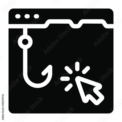 
An icon of phishing website in editable solid design
