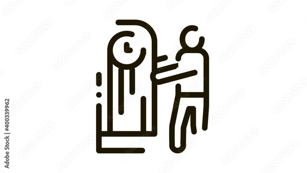 human delivery watch repair service Icon Animation. black human delivery watch repair service animated icon on white background human delivery watch repair service Icon Animation. black human delivery watch repair service animated icon on white background