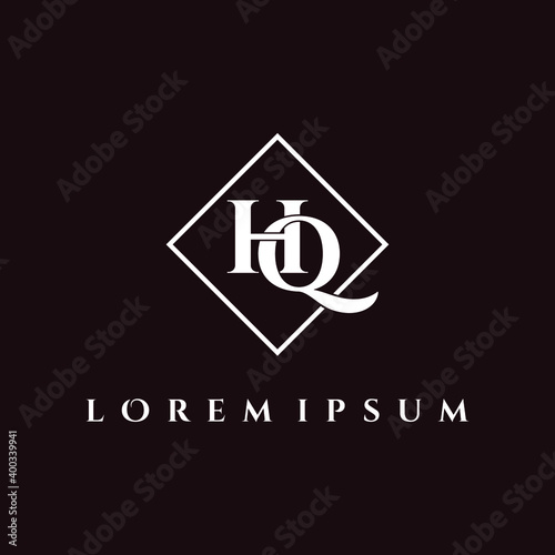 Letter HQ luxury logo design vector