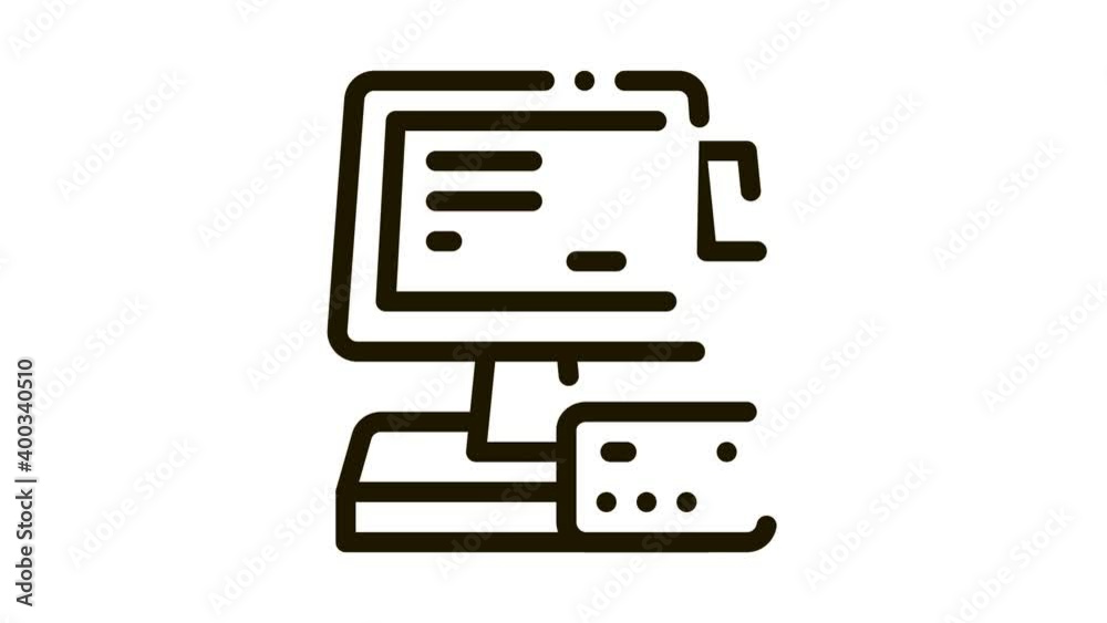 pos terminal display and card Icon Animation. black pos terminal display and card animated icon on white background pos terminal display and card Icon Animation. black pos terminal display and card animated icon on white background