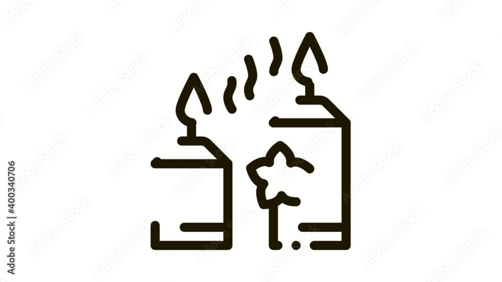 aromatic burning candles Icon Animation. black aromatic burning candles animated icon on white background aromatic burning candles Icon Animation. black aromatic burning candles animated icon on white background