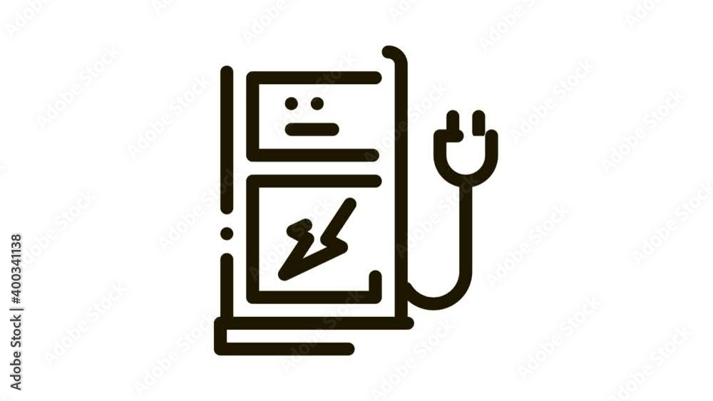 electro car charge station Icon Animation. black electro car charge station animated icon on white background electro car charge station Icon Animation. black electro car charge station animated icon on white background