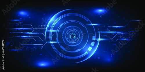Blue futuristic background.Digital technology concept.