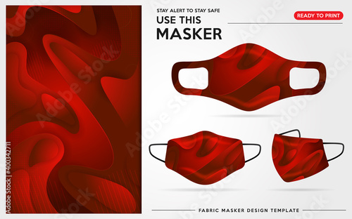 Modern Face Mask Design Template With Abstract and Colorful Pattern. Stunning Design with Fully Editable (Color Change, Added Logo or Text, Size and Position Adjustments). Vector Graphic Illustration.