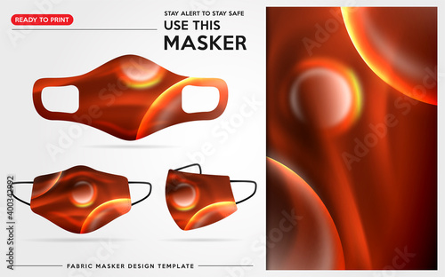 Modern Face Mask Design Template With Abstract and Colorful Pattern. Stunning Design with Fully Editable (Color Change, Added Logo or Text, Size and Position Adjustments). Vector Graphic Illustration.