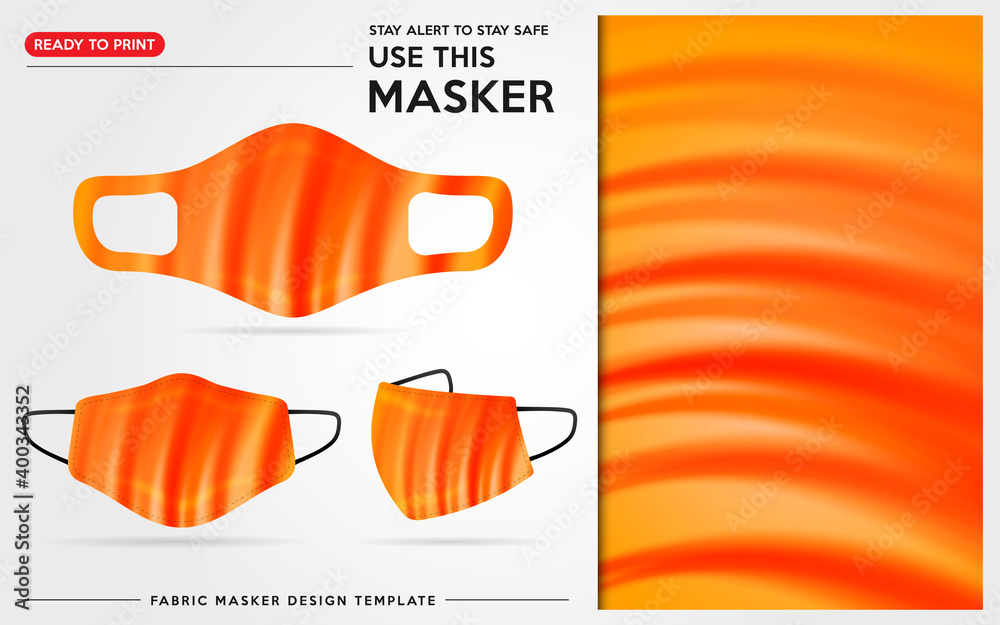 Modern Face Mask Design Template With Abstract and Colorful Pattern. Stunning Design with Fully Editable (Color Change, Added Logo or Text, Size and Position Adjustments). Vector Graphic Illustration.