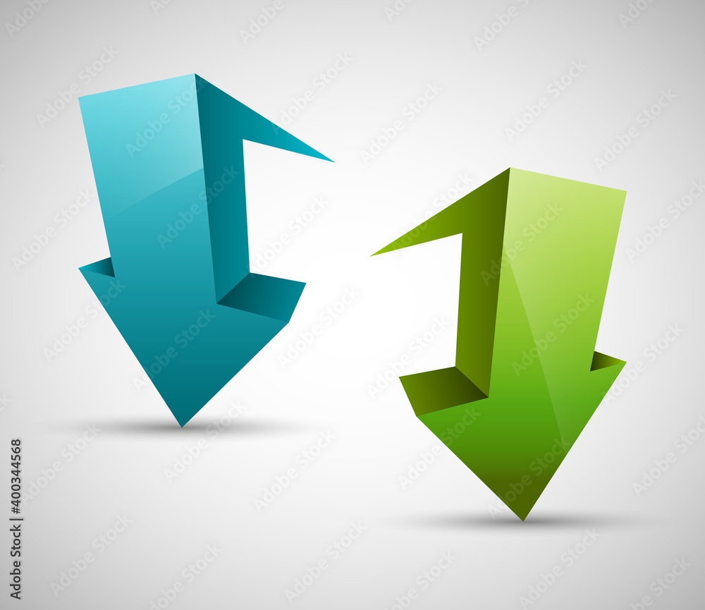 Arrow banners set. Direct shape. 3d Abstract Background. Business infographic presentation diagram. Section compare service. Up and down trend. Paper index. Exact pointer Arrow banners set. Direct shape. 3d Abstract Background. Business infographic presentation diagram. Section compare service. Up and down trend. Paper index. Exact pointer