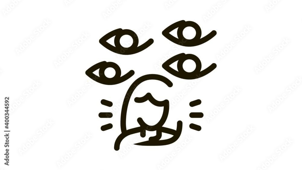 eyes looking woman Icon Animation. black eyes looking woman animated icon on white background eyes looking woman Icon Animation. black eyes looking woman animated icon on white background