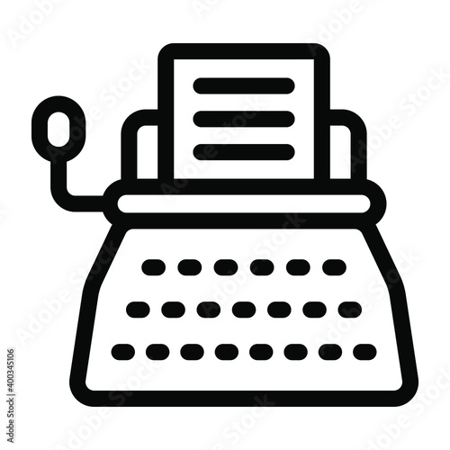 
Typewriter icon vector, typing machine 
