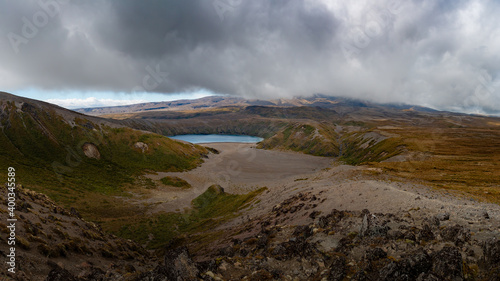 sandy valley and a pond in tongariro