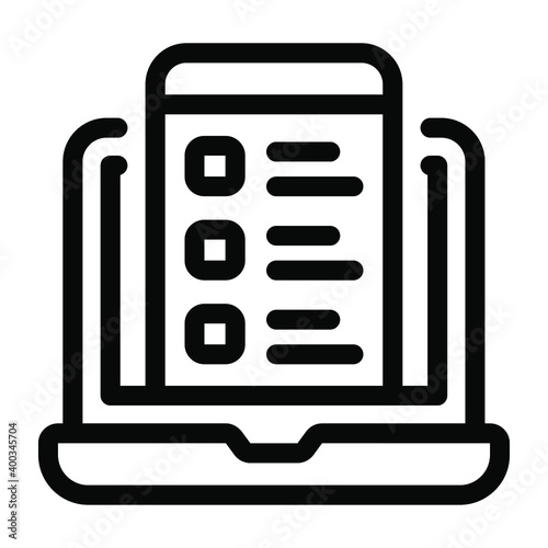 
A solid icon of online task list in trendy design
