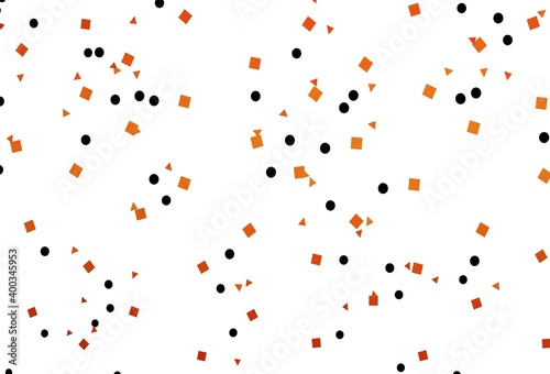 Light Orange vector background with triangles, circles, cubes.