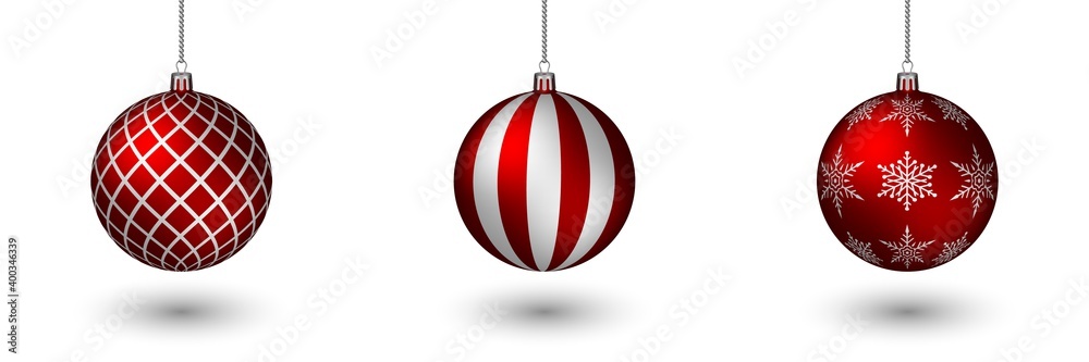 Christmas ball isolated on white background. Christmas tree toy. Red Christmas ball Christmas ball isolated on white background. Christmas tree toy. Red Christmas ball