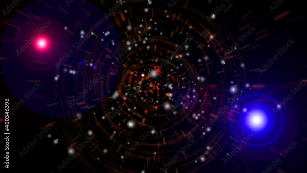 Obraz premium Abstract digital wormhole, particle light tunnel in space