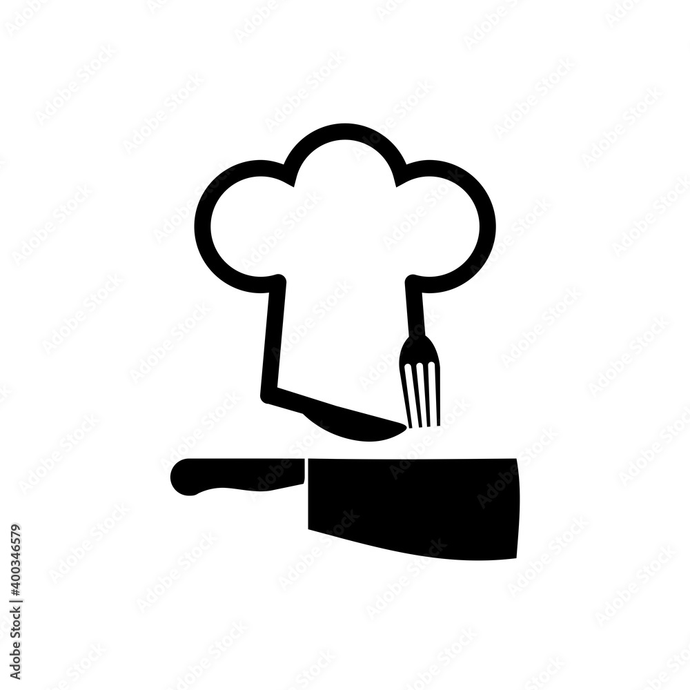 Chef logo. Chef hat icon isolated on white background