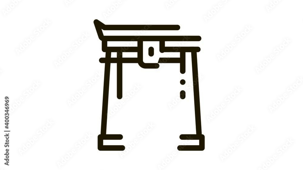 chinese arch with columns Icon Animation. black chinese arch with columns animated icon on white background chinese arch with columns Icon Animation. black chinese arch with columns animated icon on white background