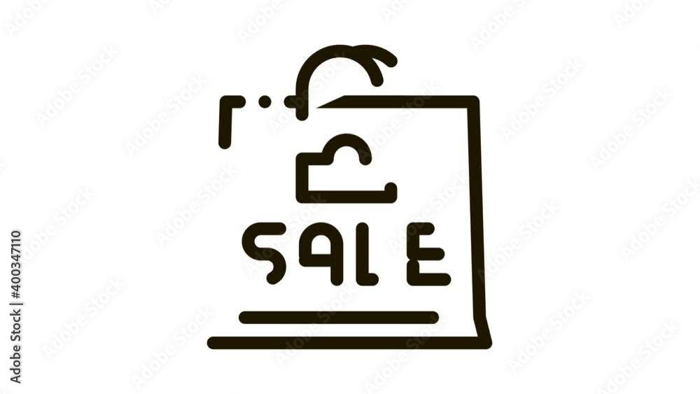 sale paper bag Icon Animation. black sale paper bag animated icon on white background sale paper bag Icon Animation. black sale paper bag animated icon on white background