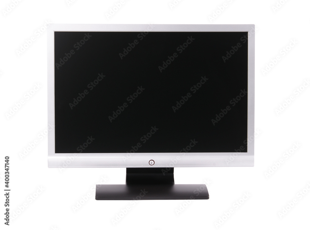 computer monitor with blank display on white background computer monitor with blank display on white background