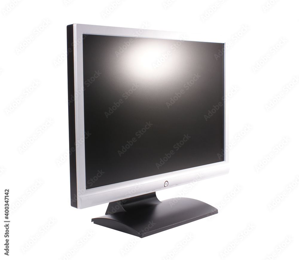 computer monitor with blank display on white background computer monitor with blank display on white background