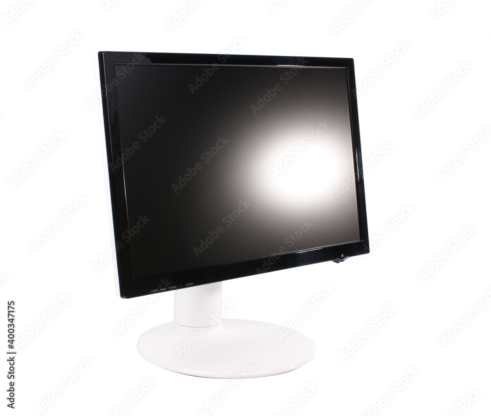 computer monitor with blank display on white background computer monitor with blank display on white background