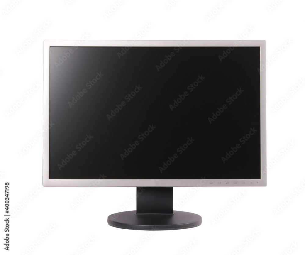 computer monitor with blank display on white background computer monitor with blank display on white background