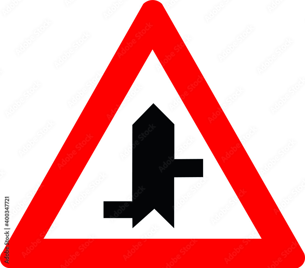 Main Road Secondary Road Intersection Sign T-22e Main Road Secondary Road Intersection Sign T-22e