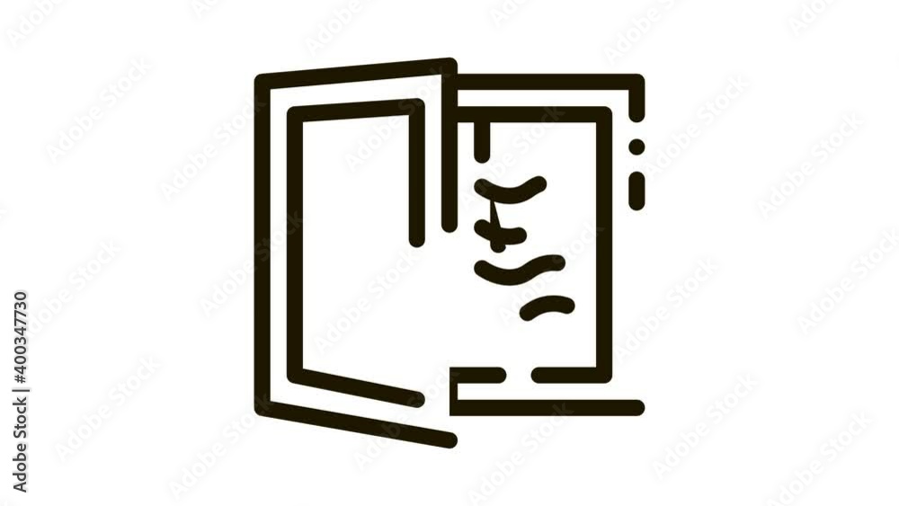 draft in window Icon Animation. black draft in window animated icon on white background draft in window Icon Animation. black draft in window animated icon on white background