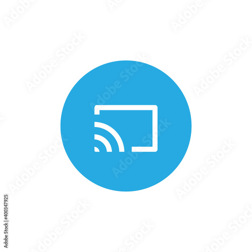 Screencast Icon Vector in Flat Style. Cast Symbol Illustration photo