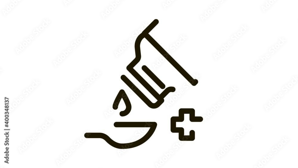 drip syrup into spoon Icon Animation. black drip syrup into spoon animated icon on white background drip syrup into spoon Icon Animation. black drip syrup into spoon animated icon on white background