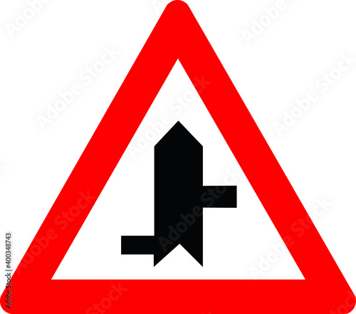 Main Road Secondary Road Junction Sign T-22d
