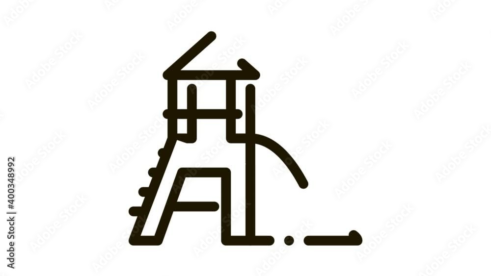 attraction children slide Icon Animation. black attraction children slide animated icon on white background attraction children slide Icon Animation. black attraction children slide animated icon on white background