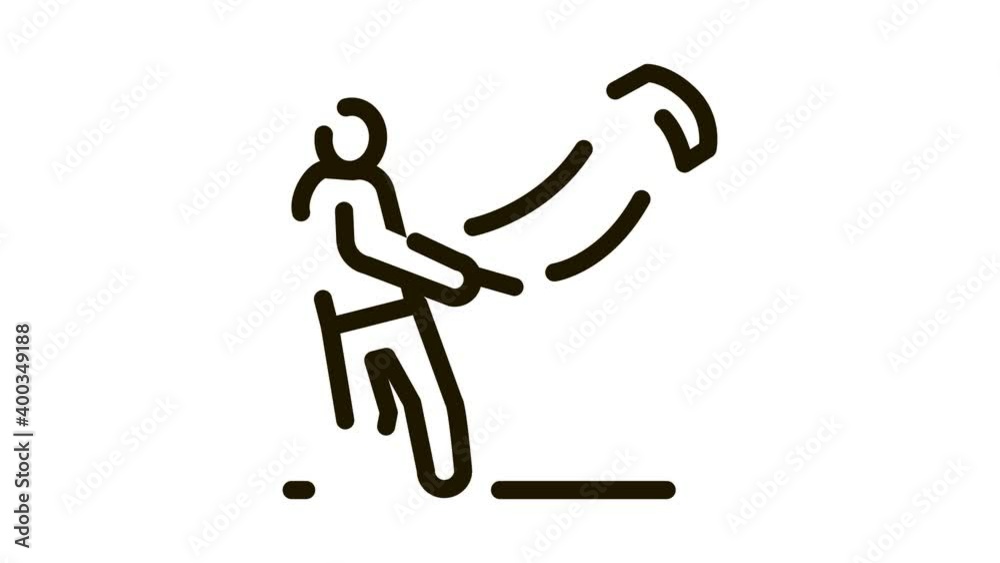 man with kite Icon Animation. black man with kite animated icon on white background man with kite Icon Animation. black man with kite animated icon on white background