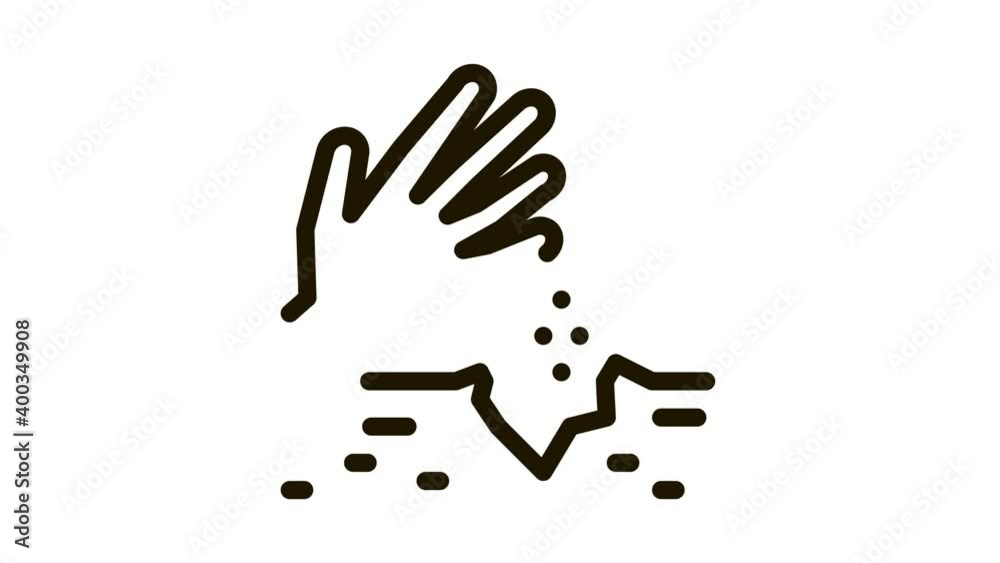 sowing seeds in ground Icon Animation. black sowing seeds in ground animated icon on white background