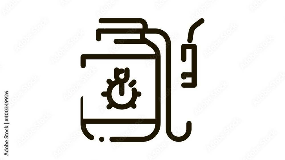 portable poison tank for beetles Icon Animation. black portable poison tank for beetles animated icon on white background portable poison tank for beetles Icon Animation. black portable poison tank for beetles animated icon on white background
