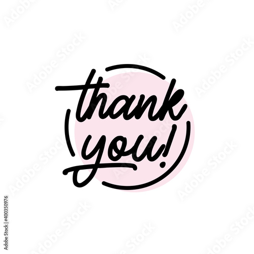 Vintage vector thank you handwritten inscription.