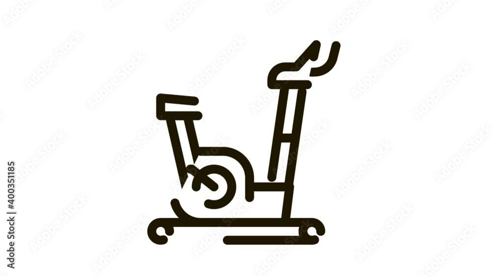 exercise bike Icon Animation. black exercise bike animated icon on white background exercise bike Icon Animation. black exercise bike animated icon on white background