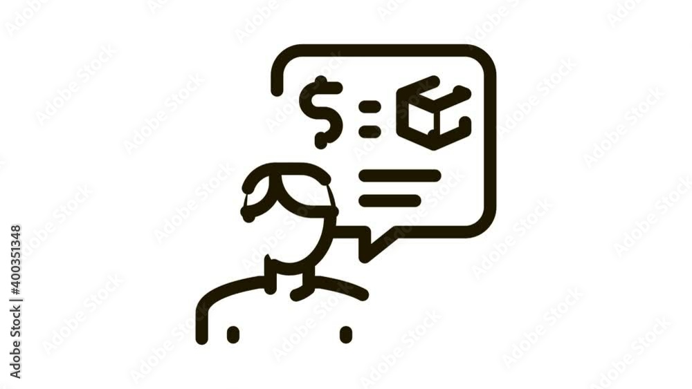 pawnshop representative employee Icon Animation. black pawnshop representative employee animated icon on white background pawnshop representative employee Icon Animation. black pawnshop representative employee animated icon on white background