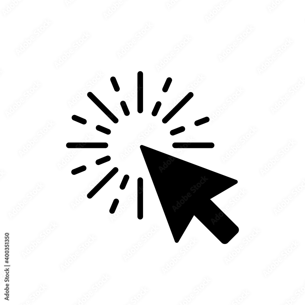 Computer mouse click cursor black arrow icon. Vector illustration Computer mouse click cursor black arrow icon. Vector illustration