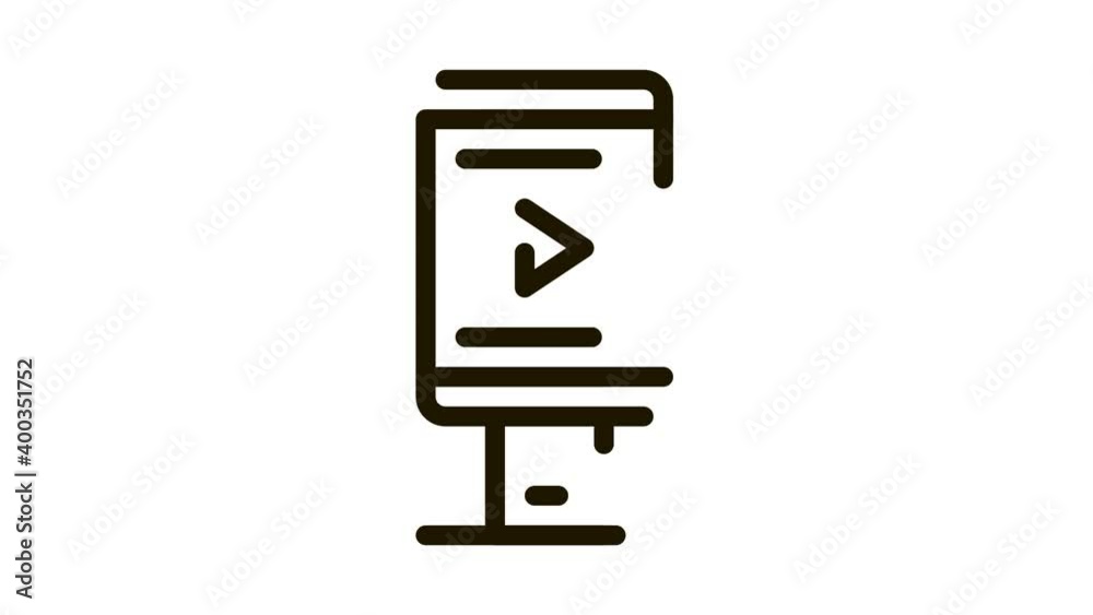 video advertising on phone Icon Animation. black video advertising on phone animated icon on white background video advertising on phone Icon Animation. black video advertising on phone animated icon on white background