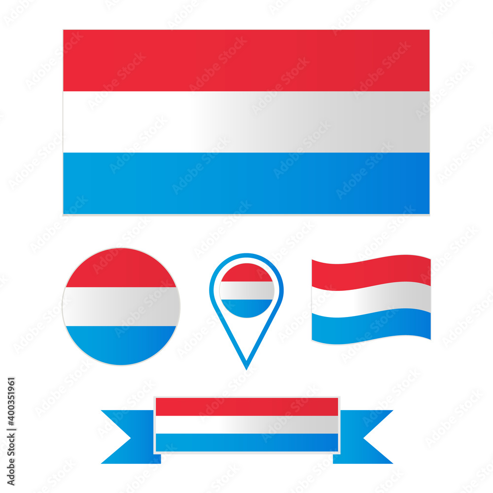 vector flag of Luxembourg. Collection of flags vector flag of Luxembourg. Collection of flags