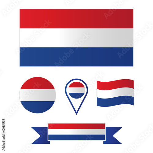 vector flag of Netherlands. Collection of flags