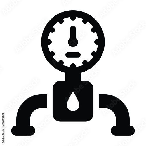 
Measuring tool, glyph icon of pressure meter 
