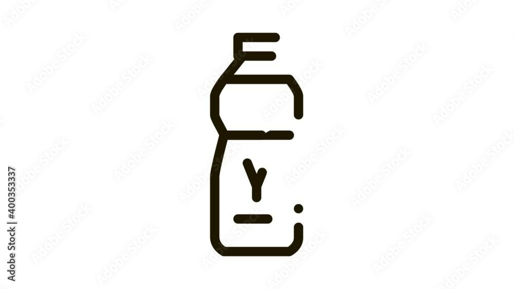 bottle of drinking yogurt Icon Animation. black bottle of drinking yogurt animated icon on white background bottle of drinking yogurt Icon Animation. black bottle of drinking yogurt animated icon on white background