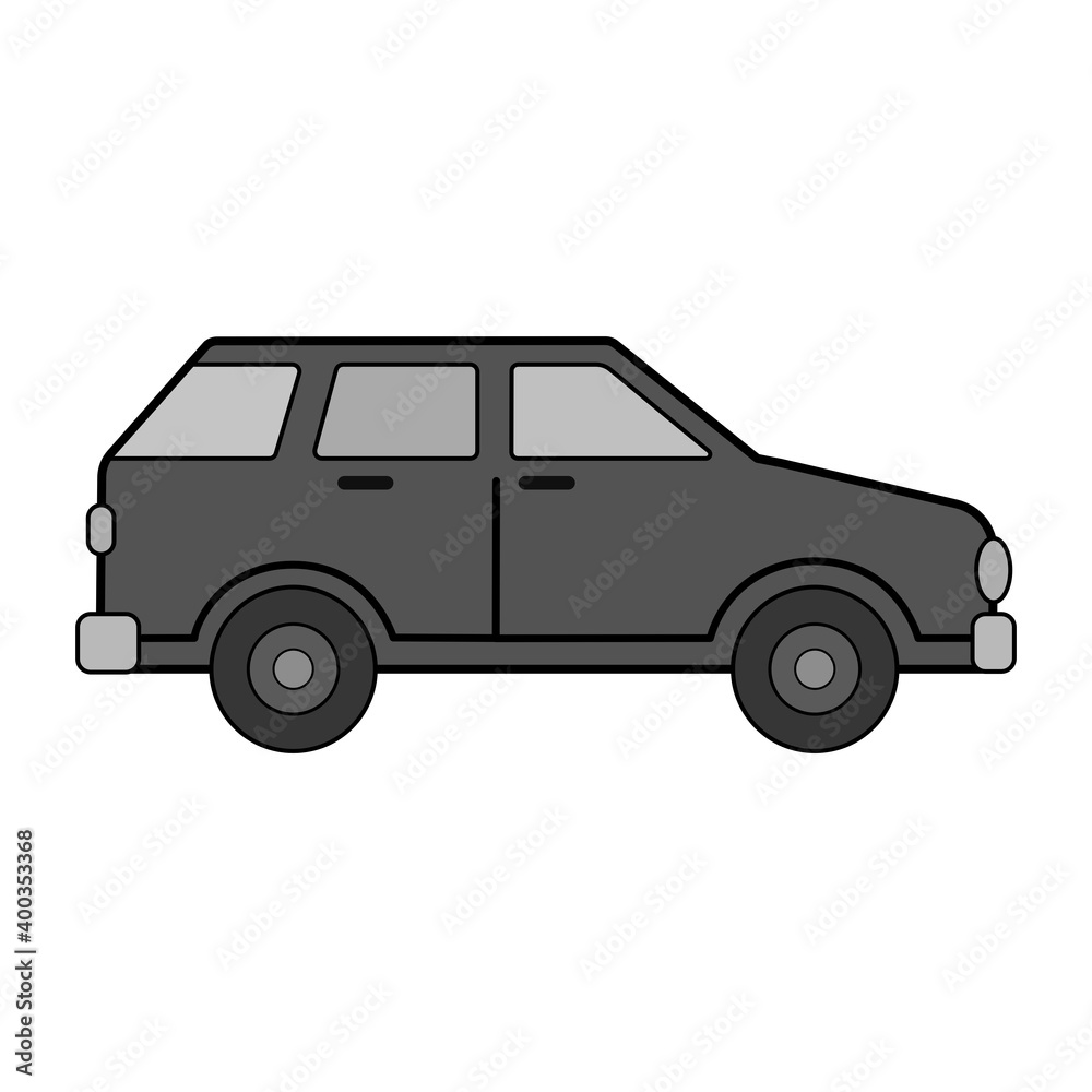 car isolated on white background. Vector illustration in flat cartoon design. 