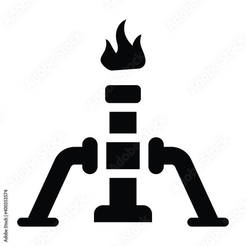 
Heating tool glyph icon of bunsen burner 
