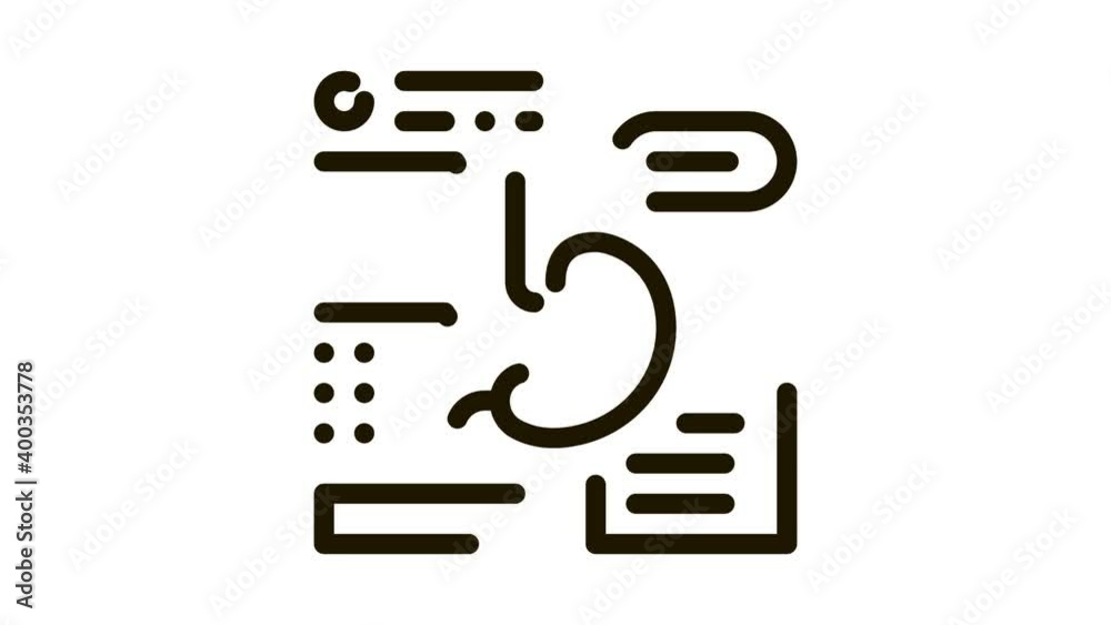 stomach analysis Icon Animation. black stomach analysis animated icon on white background stomach analysis Icon Animation. black stomach analysis animated icon on white background