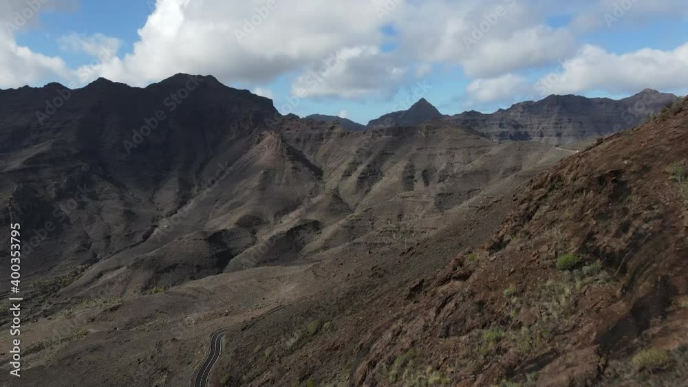 Drone view of the colorful land layers in the south of Gran Canaria Drone view of the colorful land layers in the south of Gran Canaria