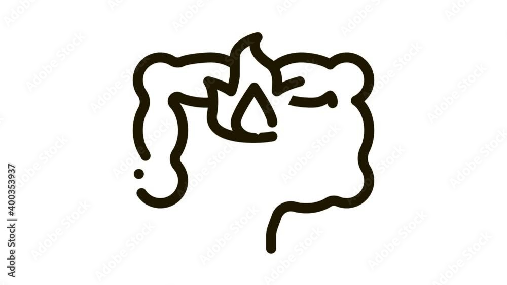 heartburn stomach Icon Animation. black heartburn stomach animated icon on white background heartburn stomach Icon Animation. black heartburn stomach animated icon on white background