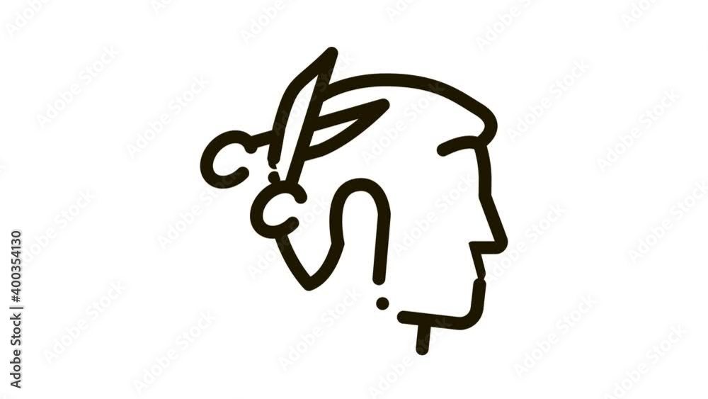 muslim man haircut Icon Animation. black muslim man haircut animated icon on white background muslim man haircut Icon Animation. black muslim man haircut animated icon on white background