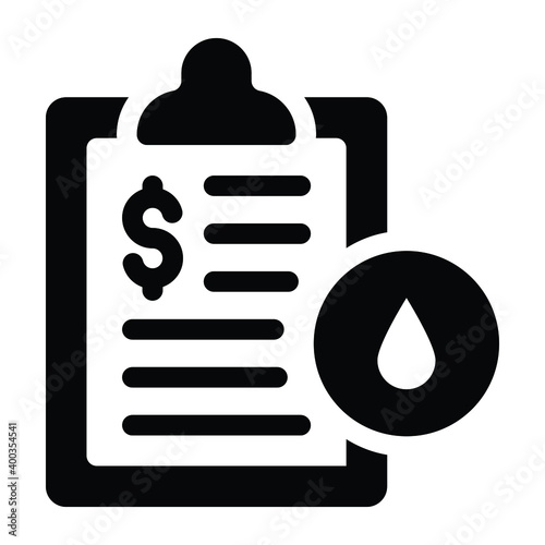 
Oil price agreement in glyph editable icon 
